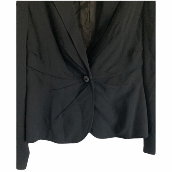 Escada Black Ruched Front Blazer Jacket Sz 38 - Picture 6 of 10